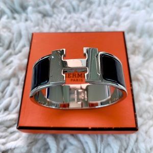 Hermès Black Clic Clac H Bracelet